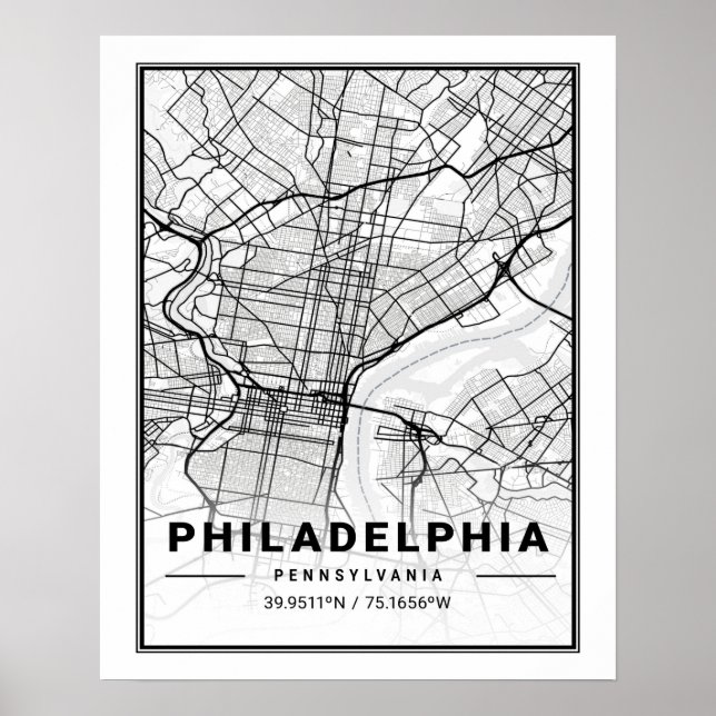 Philadelphia Pennsylvania USA Travel City Map Poster (Vorne)