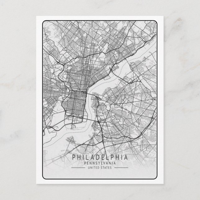 Philadelphia Pennsylvania USA Travel City Map Postkarte (Vorderseite)