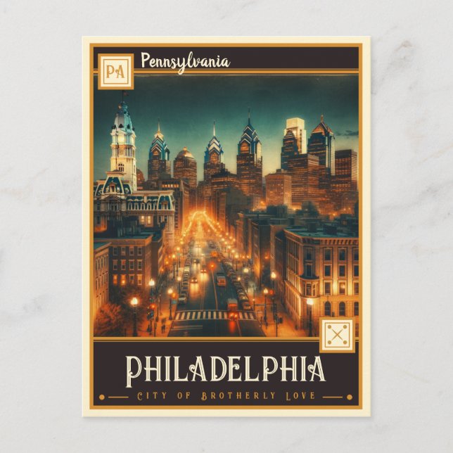 Philadelphia, Pennsylvania | VINTAG Postkarte (Vorderseite)