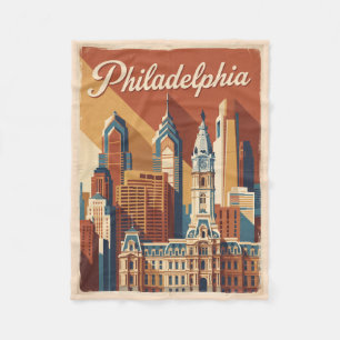 Philadelphia Pennsylvania Vintage Reise Fleecedecke