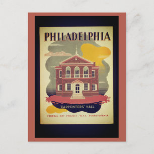Philadelphia Pennsylvania Vintage Reise Postkarte
