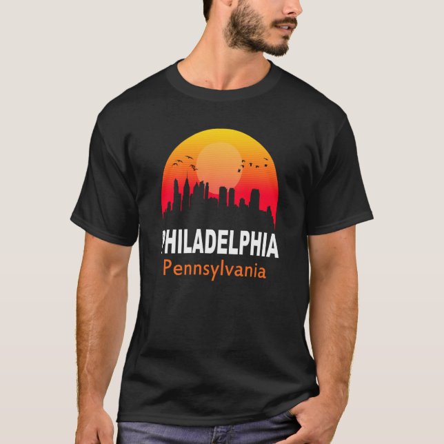 Philadelphia Pennsylvania Vintage Retro City State T-Shirt (Vorderseite)