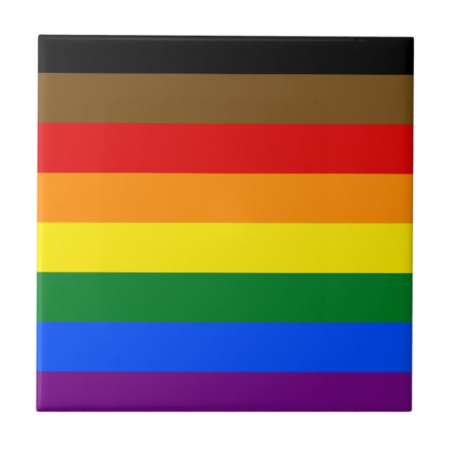 Philadelphia Pride Flag LGBTQ Fliese (Vorderseite)