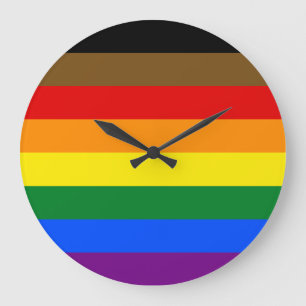 Philadelphia Pride Flag LGBTQ Große Wanduhr