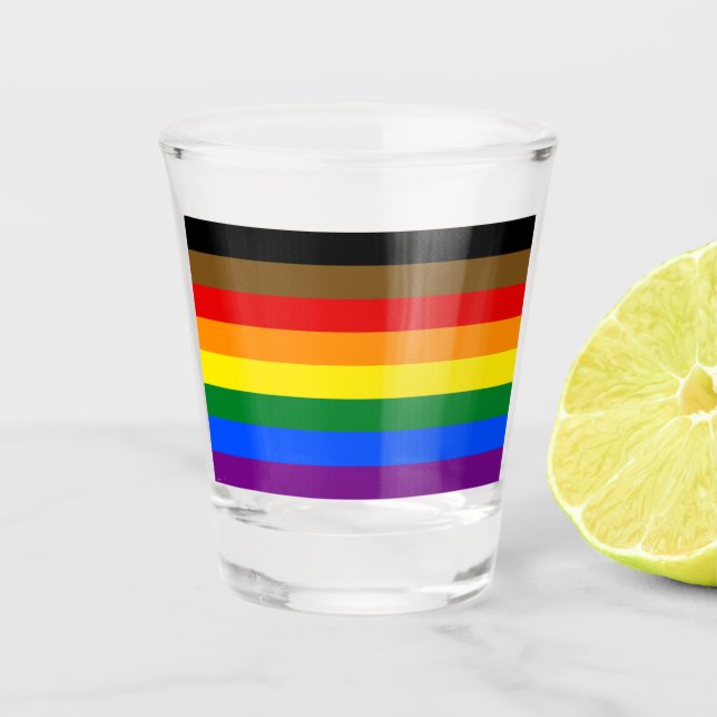 Philadelphia Pride Flag LGBTQ Schnapsglas (Vorderseite)