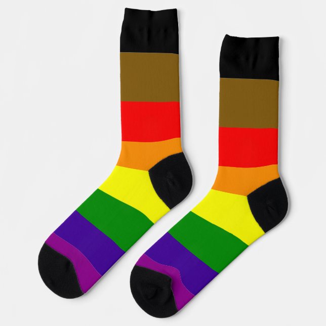 Philadelphia Pride Rainbow Strip LGBT Socken (Linkes Detail)