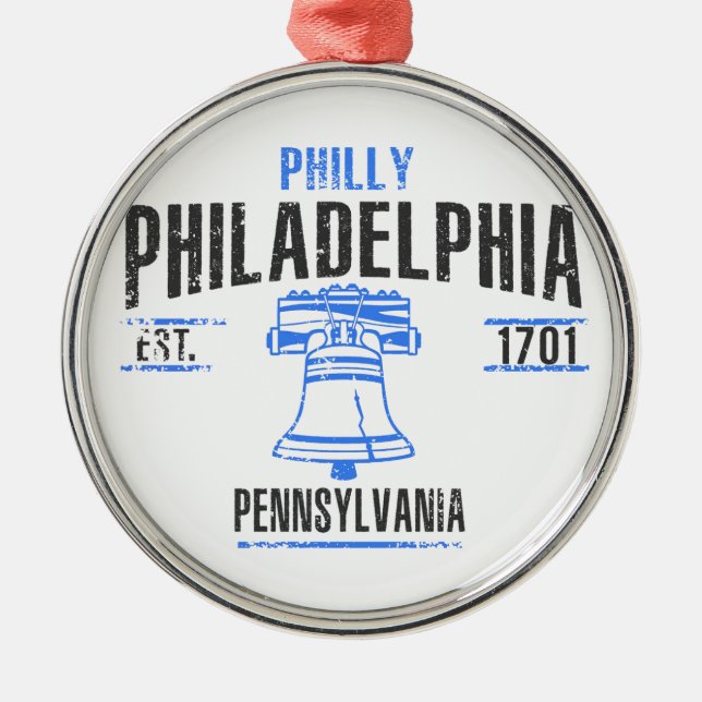 Philadelphia Silbernes Ornament (Vorne)
