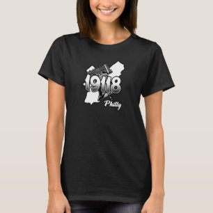 Philadelphia-Silhouette mit Zip Code 19118 und Li T-Shirt
