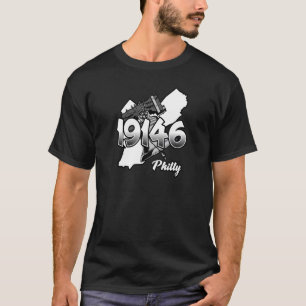 Philadelphia-Silhouette mit Zip Code 19146 und Li T-Shirt