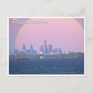Philadelphia Skyline aus Bucks Landkreis Postkarte