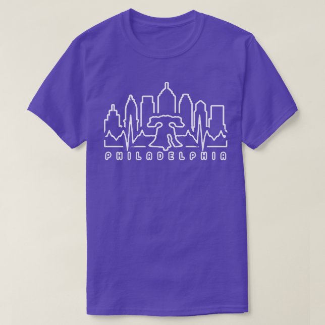 Philadelphia Skyline EKG PHILADELPHIA Fan art Phil T-Shirt (Design vorne)