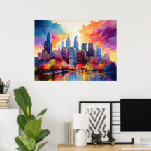 Philadelphia Skyline Farbenfrohe urbane Kunst