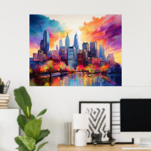 Philadelphia Skyline Farbenfrohe urbane Kunst
