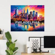 Philadelphia Skyline Farbenfrohe urbane Kunst