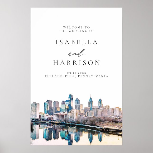PHILADELPHIA Skyline Hochzeit in Urlaubsort Willko Poster (Vorne)