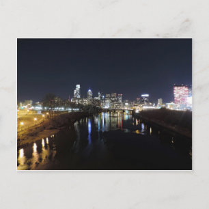 Philadelphia Skyline in der Nacht Postkarte