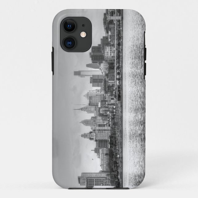 Philadelphia-Skyline in Schwarzweiss Case-Mate iPhone Hülle (Rückseite)