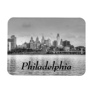 Philadelphia-Skyline in Schwarzweiß Magnet