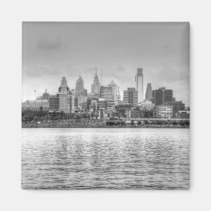 Philadelphia-Skyline in Schwarzweiß Magnet
