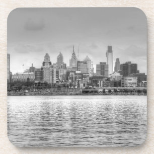 Philadelphia-Skyline in Schwarzweiß Untersetzer