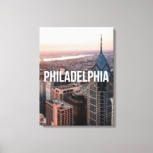 Philadelphia Skyline Luftbild Typography Stadt Leinwanddruck