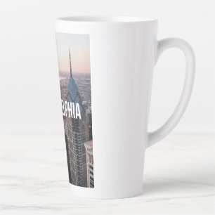Philadelphia Skyline Luftbild Typography Urban Milchtasse
