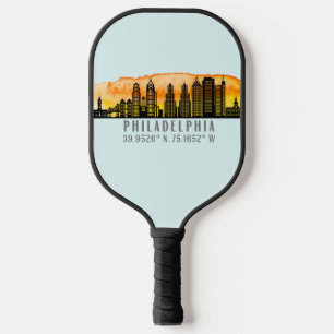 Philadelphia Skyline Map Koordinaten Pickleball Schläger