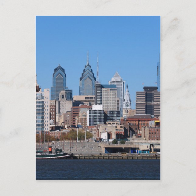 Philadelphia Skyline, Medium View Postkarte (Vorderseite)