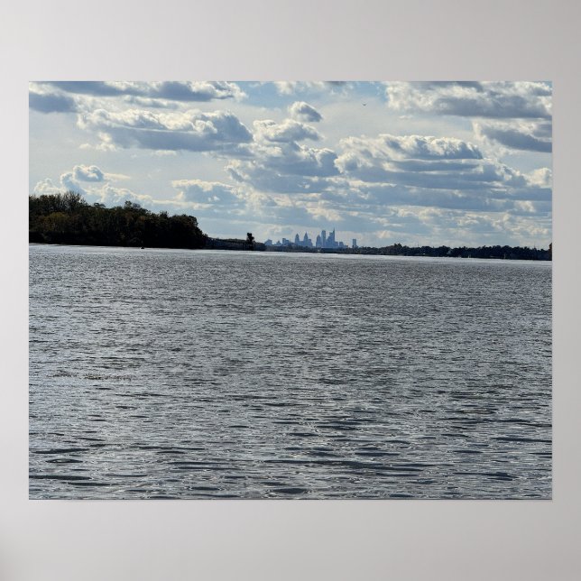 Philadelphia Skyline mit Delaware River Poster (Vorne)