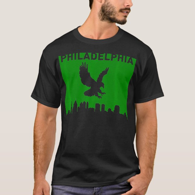 Philadelphia-Skyline mit dem aufsteigenden Adler T-Shirt (Vorderseite)