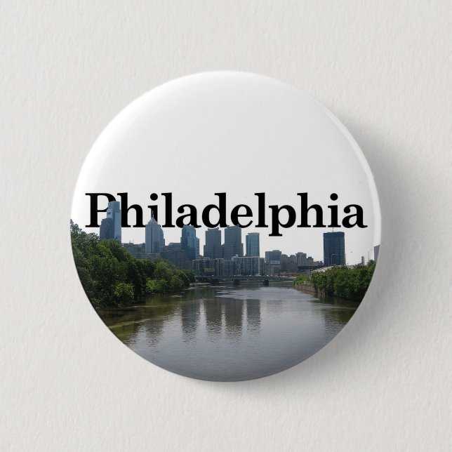 Philadelphia-Skyline - mit Phil. im backgrnd Button (Vorderseite)