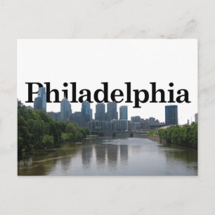 Philadelphia Skyline - mit Phil im Hintergrund Postkarte