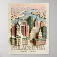 Philadelphia-Skyline Moderne Texturierte Stadtland