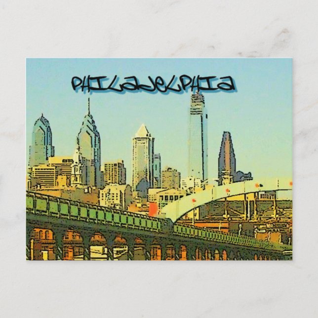 Philadelphia Skyline Postkarte (Vorderseite)