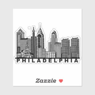 Philadelphia Skyline Silhouette Aufkleber