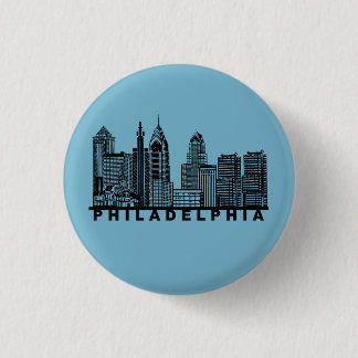 Philadelphia Skyline Silhouette Button