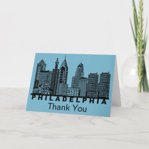 Philadelphia Skyline Silhouette Dankeskarte