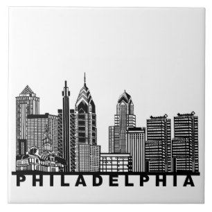 Philadelphia Skyline Silhouette  Fliese