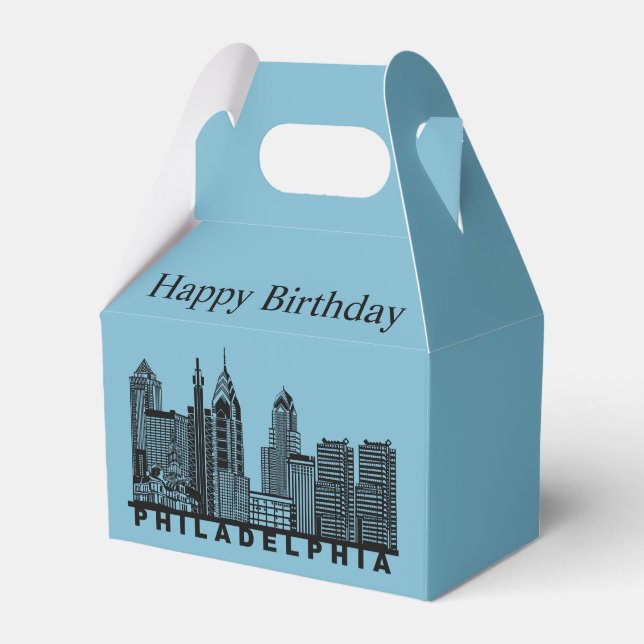 Philadelphia Skyline Silhouette  Geschenkschachtel (Vorderseite)