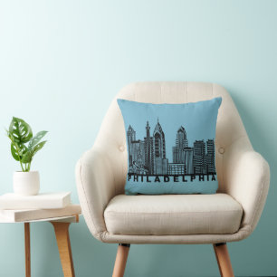 Philadelphia Skyline Silhouette Kissen