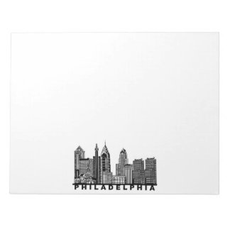 Philadelphia Skyline Silhouette Notizblock