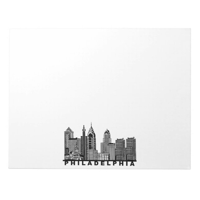 Philadelphia Skyline Silhouette  Notizblock (Vorderseite)