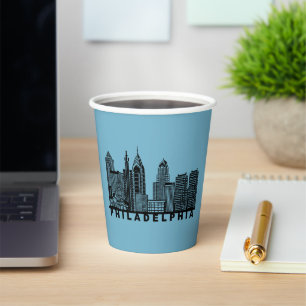 Philadelphia Skyline Silhouette Pappbecher