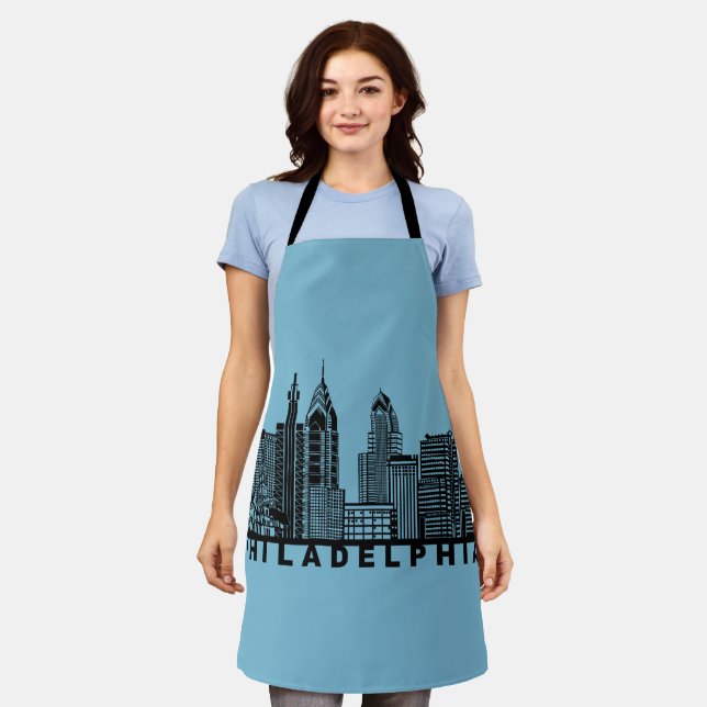 Philadelphia Skyline Silhouette  Schürze (Getragen)