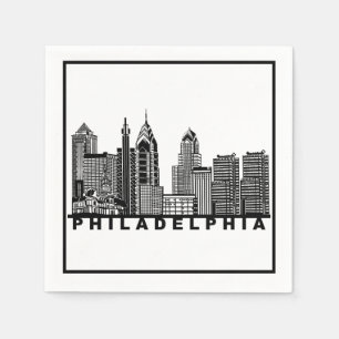 Philadelphia Skyline Silhouette Serviette