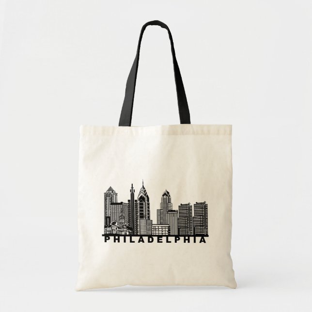 Philadelphia Skyline Silhouette  Tragetasche (Vorne)
