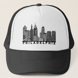 Philadelphia Skyline Silhouette Trucker-Mütze Truckerkappe