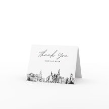 Philadelphia Skyline Sketch Blank Dankeschön Karte
