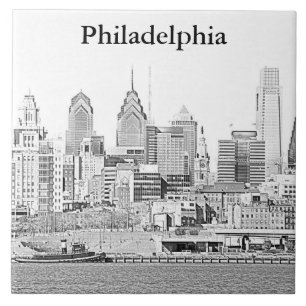 Philadelphia-Skyline-Skizze-Fliese Fliese