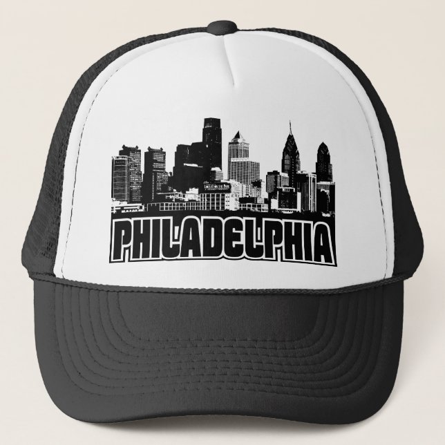 Philadelphia-Skyline Truckerkappe (Vorderseite)